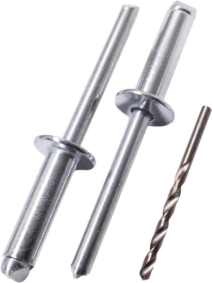 Verzinkte Stalen Blindklinknagels 6,0 x 20 mm - 200 Stuks Inclusief Boor