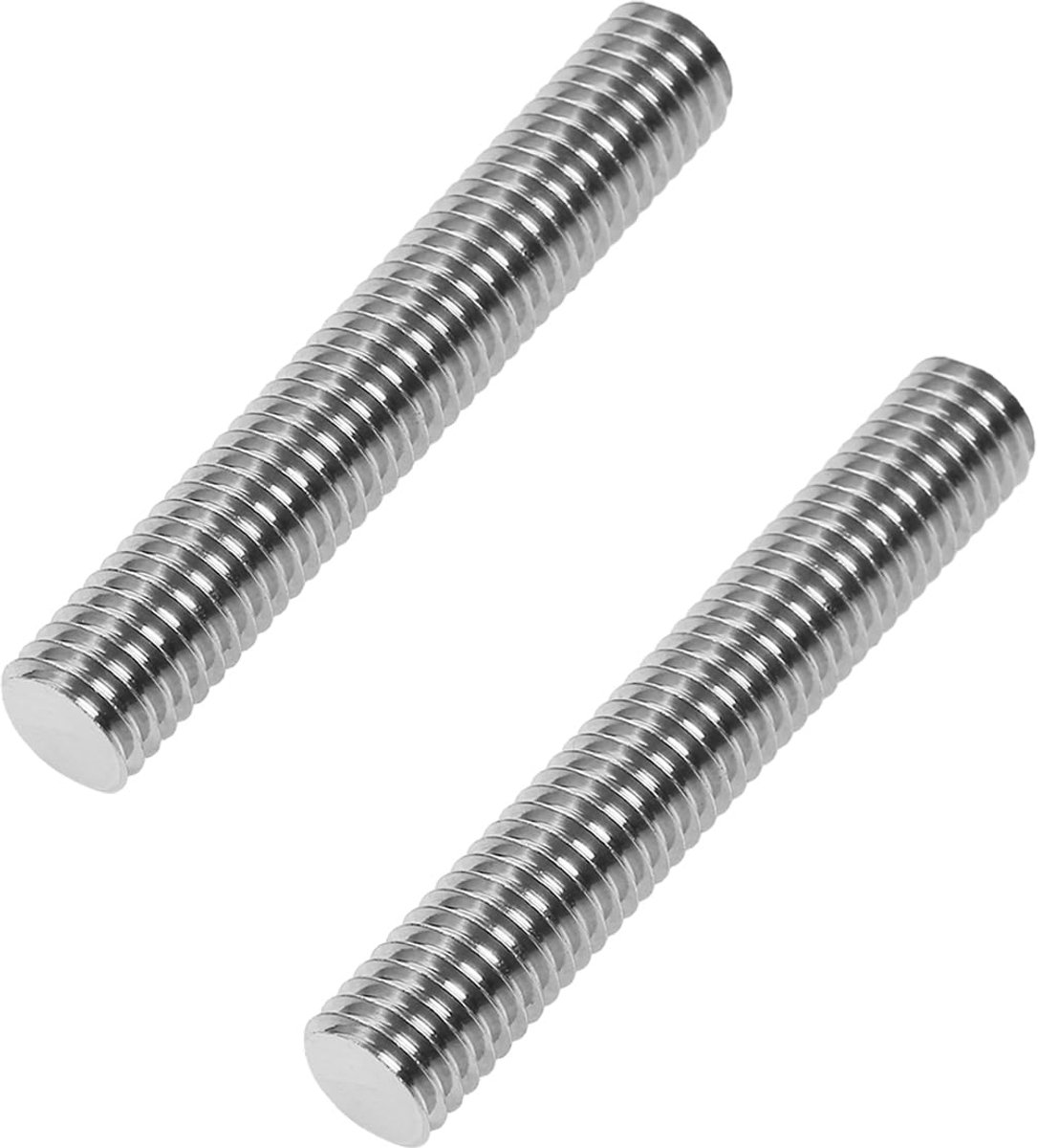 X 50 mm schroefdraadstang, roestvrij staal 304, volledige schroefdraad, zeer sterk, corrosiebestendig, schroefdraadbouten voor meubels, machinebouw, doe-het-zelfprojecten (2 stuks)