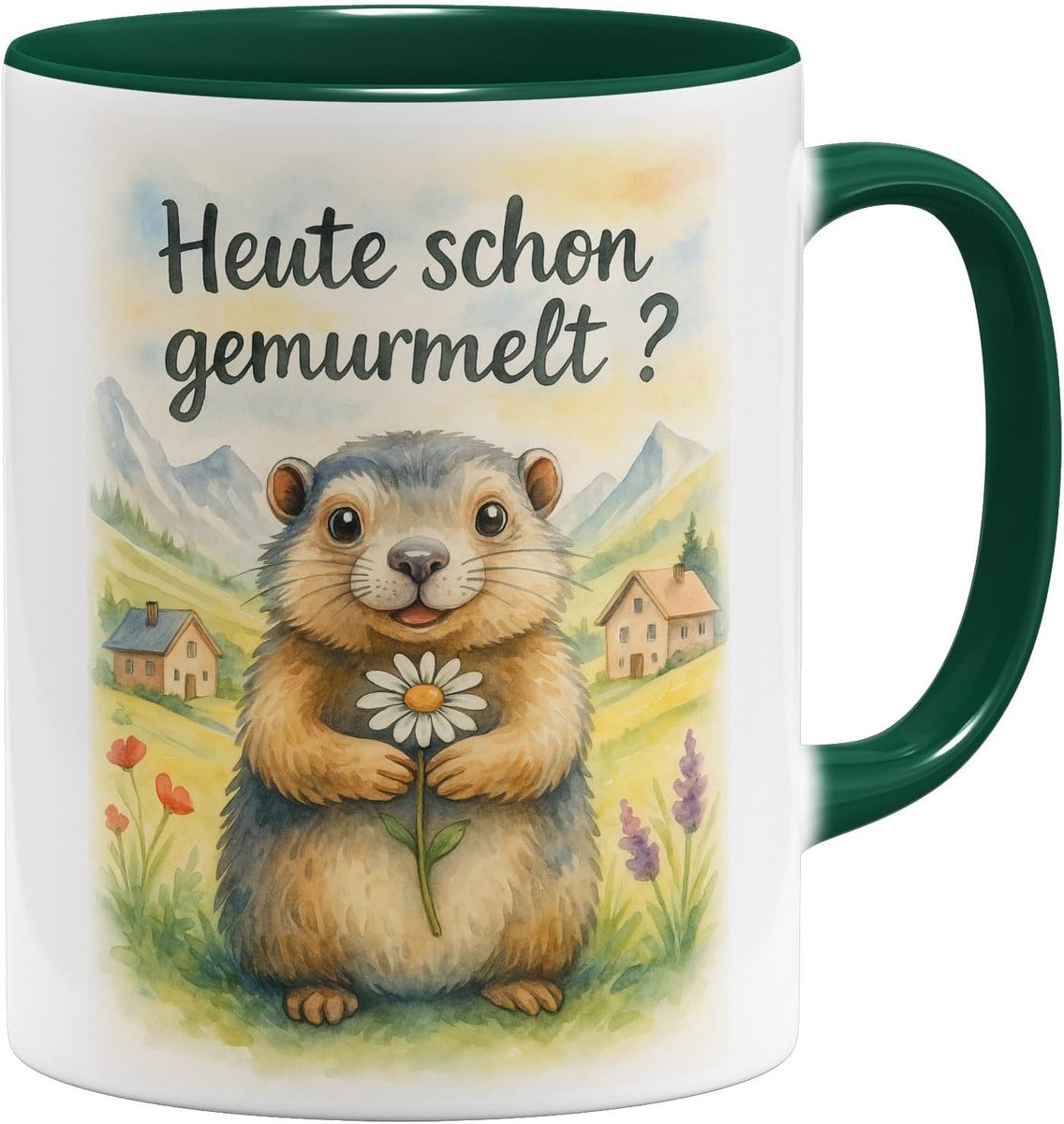 Grappige kmok met spreuk - Vandaag al gemommeld? - Keramische mok - 325ml - Aan beide zijden bedrukt - Groen