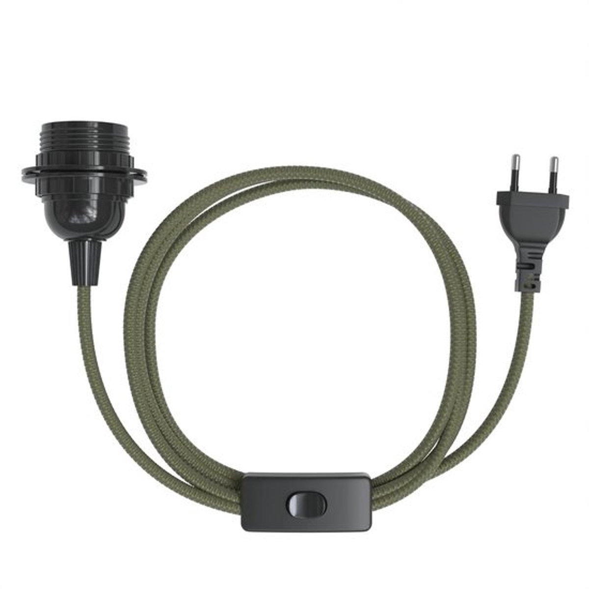 E27 Lamphouder met 5 m Kabel, Schakelaar en Schroefring voor Lampenkap - Ideale Oplossing voor Hanglampen en Doe-Het-Zelf Projecten