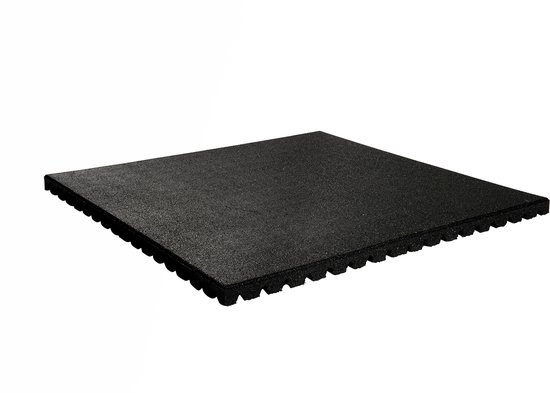 Zwarte Taurus vloerbeschermingsmat van 100 x 100 cm met tand-en-groef verbinding.