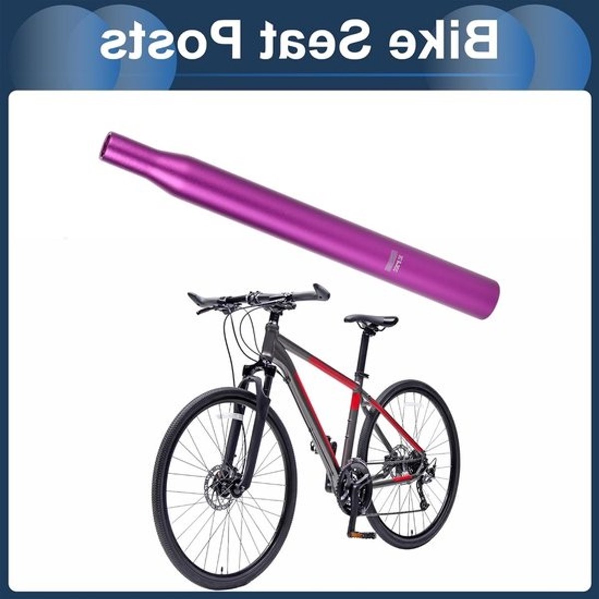 Fiets Zadelpen - Zadelbuis Aluminium - Comfortabel Fietsen - Lichtgewicht Ontwerp - 30.4x300mm - Paars