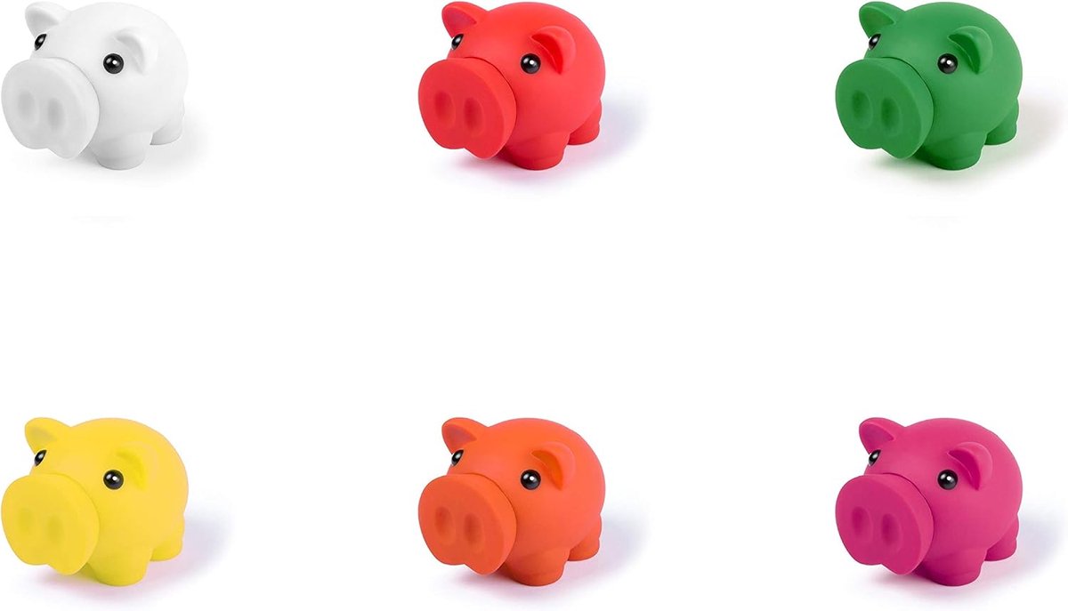 Spaarvarken met zachte rubberen behuizing in levendige kleuren. Originele spaarpot voor kinderen met deksel, licht en robuust. (blauw)