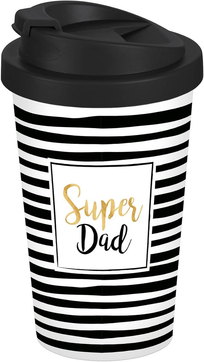 To go beker Super Dad strepen 400ml