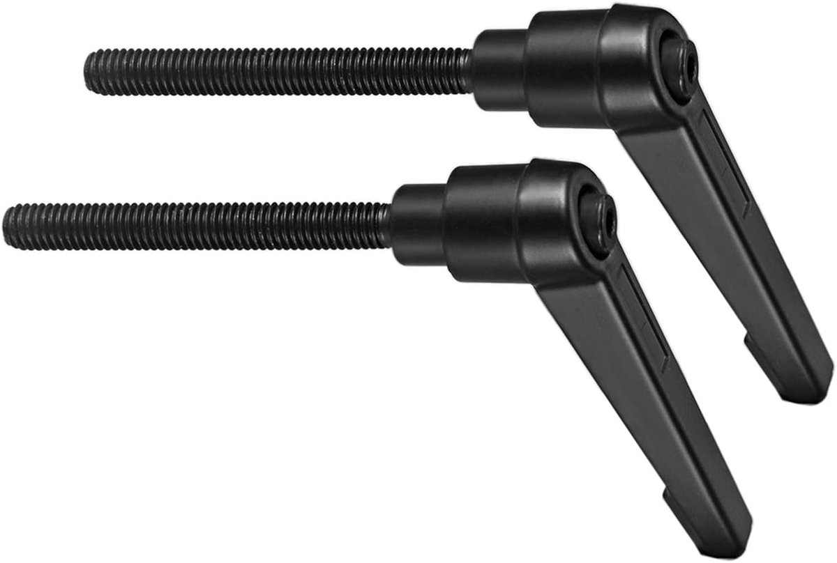 Handgrepen M6 x 40 mm stekker schroefdraad instelbare snelspanner vergrendeling roterende bout knoppen zwart - (gebruik: voor draaimachines) 2 stuks
