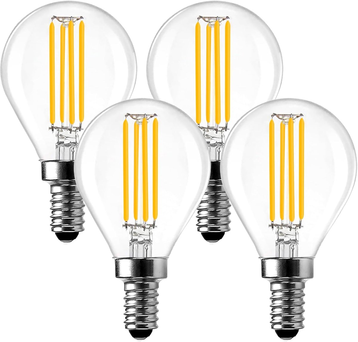 Schroef LED Lampen, Dimbare G45 Golfballampen, 6W, 4 Pak
