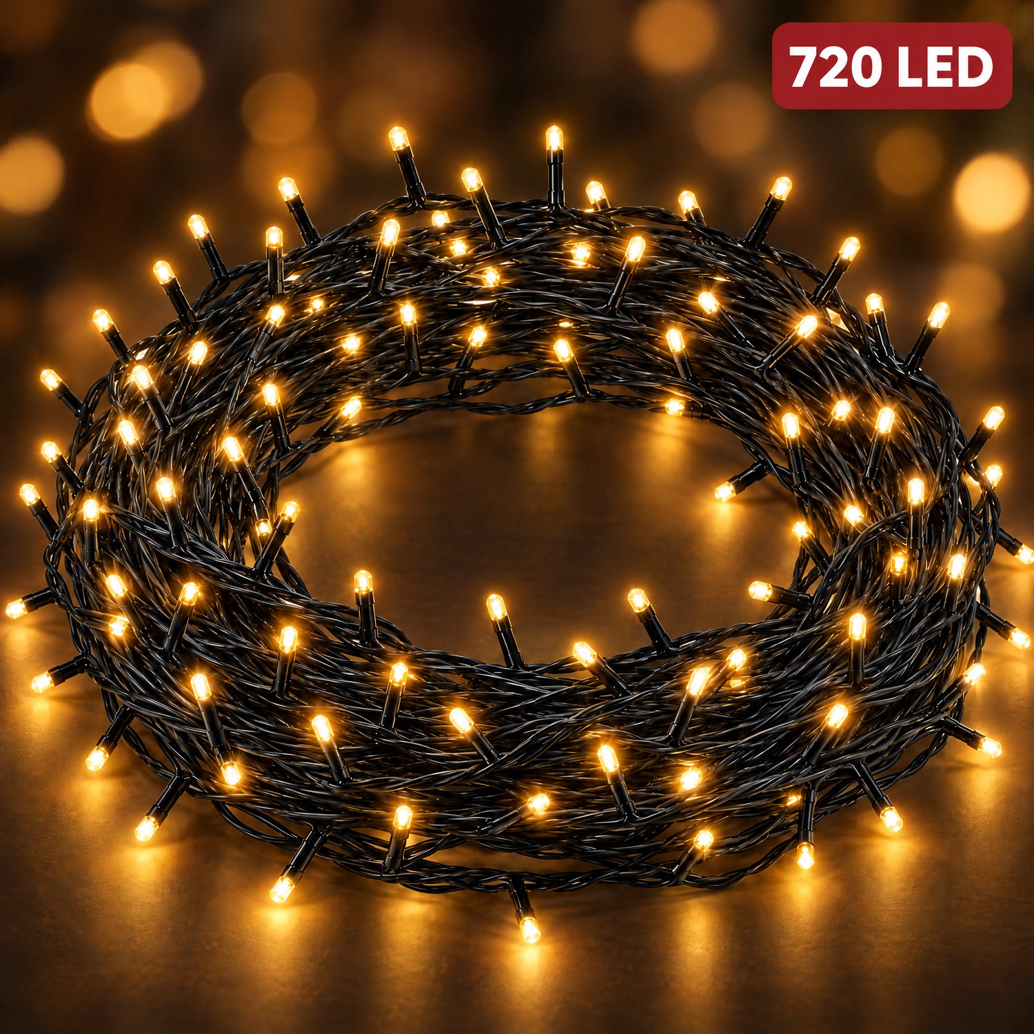 Cheqo® Kerstverlichting 720 LED - 54 Meter - Warm Wit - Kerstboomverlichting - Kerstlampjes - LED Verlichting - Lichtsnoer - Feestverlichting - voor Binnen en Buiten - Sfeerverlichting - Tuinverlichting - met Timer - Dimbaar - IP44