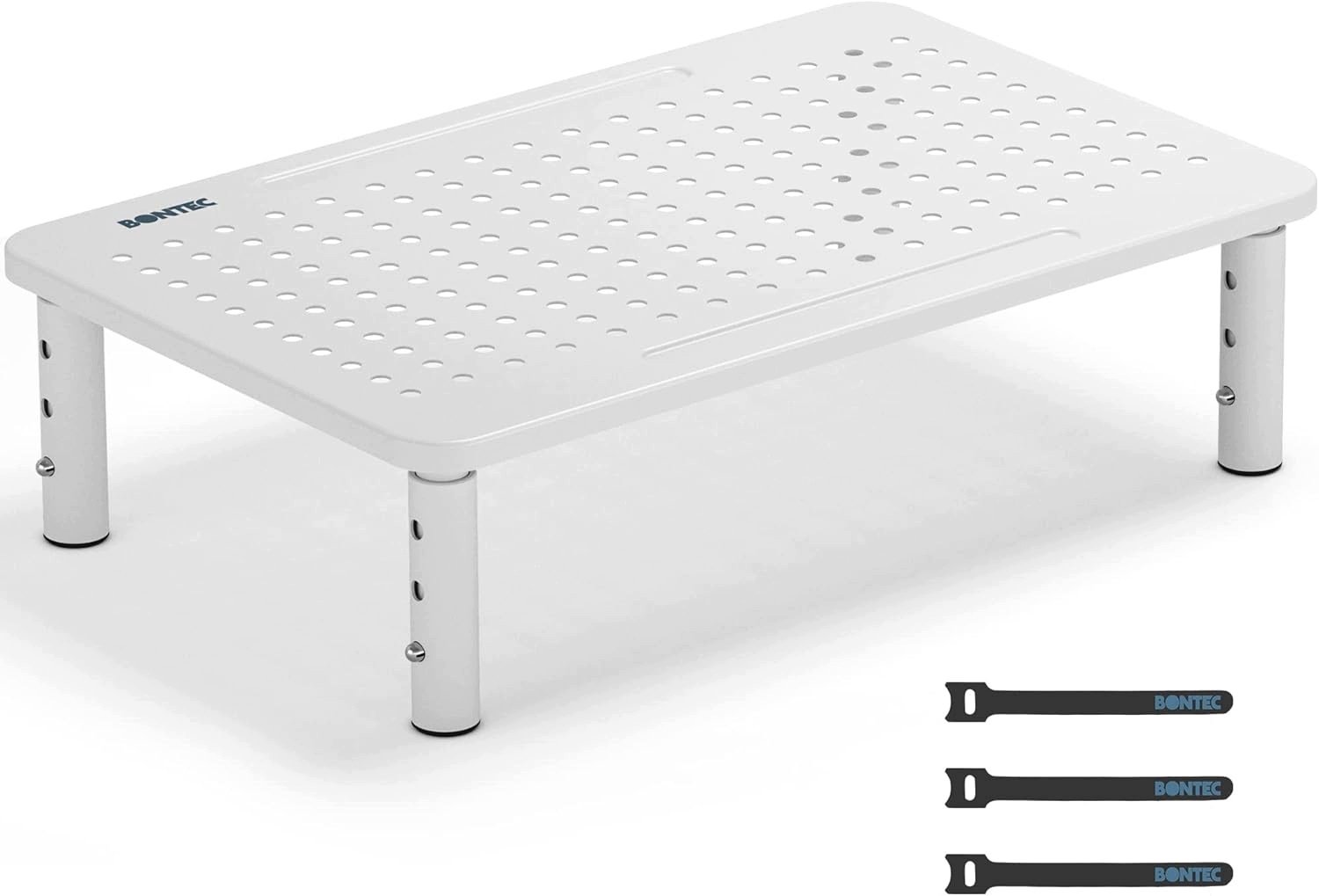 Verstelbare Monitorstandaard Metaal Wit - 3 Niveaus, 20 kg