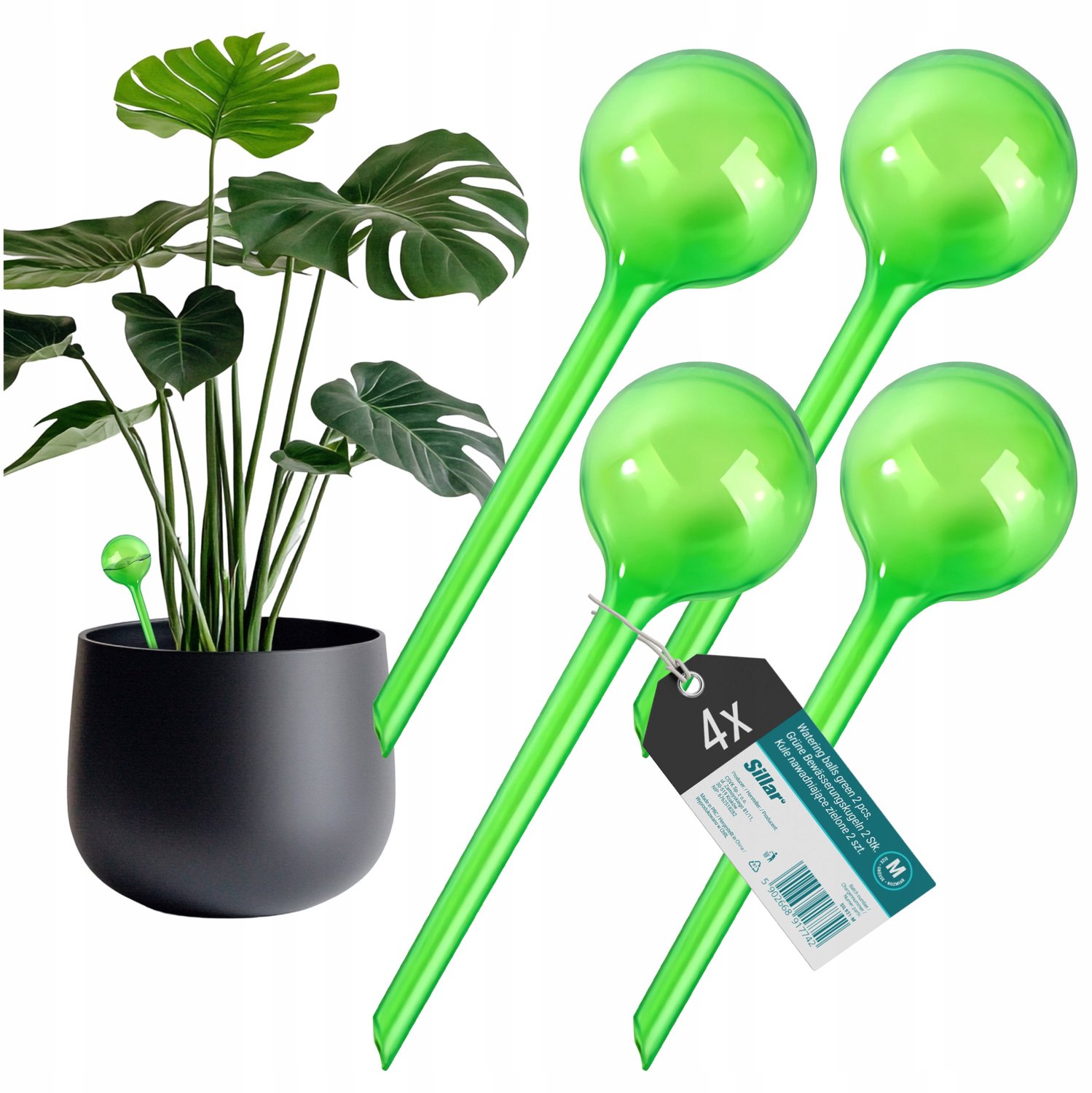 4x Groene Watergeefkegels voor Planten - 70ml