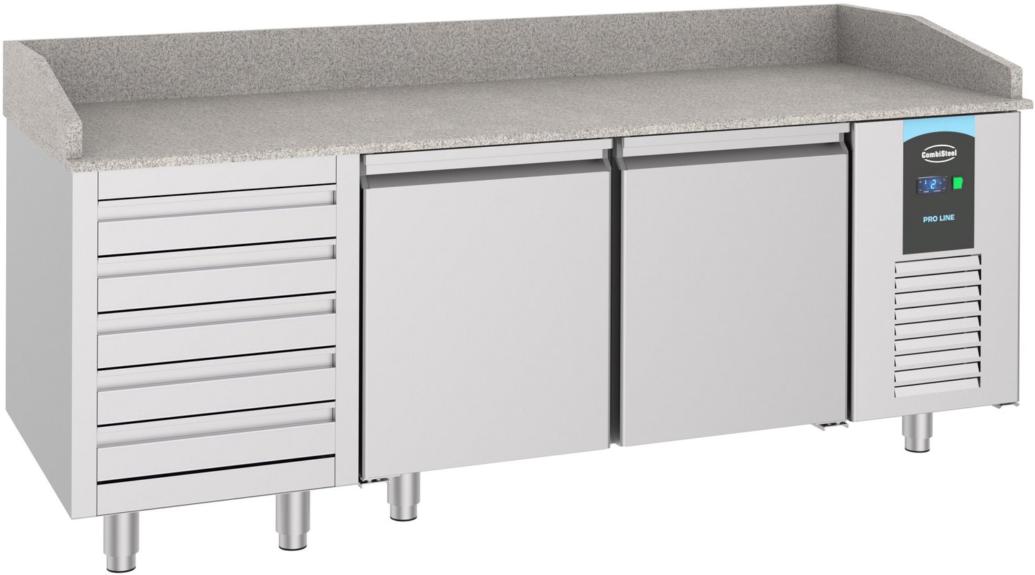 Pizzawerkbank - 2 Deuren - 5 Laden - RVS - Combisteel - 7489.5235 - Horeca & Professioneel