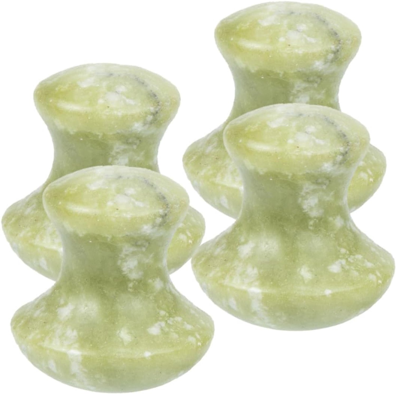 4 Stuks Delige Jade Guasha Massage Set met Paddestoelvormige Scrapers voor Gezicht Lichaam Draagbare Huidverzorgingstools van Duurzaam Jade voor Versterking Serumabsorptie Spa