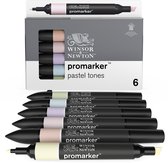 Winsor & Newton 0290113 Promarker™ 6 Pastel Tones Set | Professionele layoutmarkers & alcoholmarkers