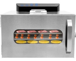 Voedseldehydrator, 6 etages, voedseldehydrator, keukendehydrator, fruitdroger, vlees, dehydrator, roestvrij staal, met lcd-display, vriesdroger voor thuis