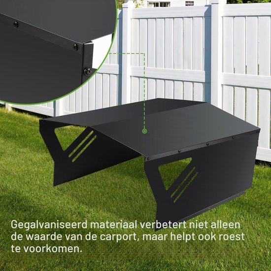 Garage voor robotmaaier, zon- en regenbestendige opslag voor robotmaaiers, 78 x 60 x 34 cm, zwart — afbeelding 4