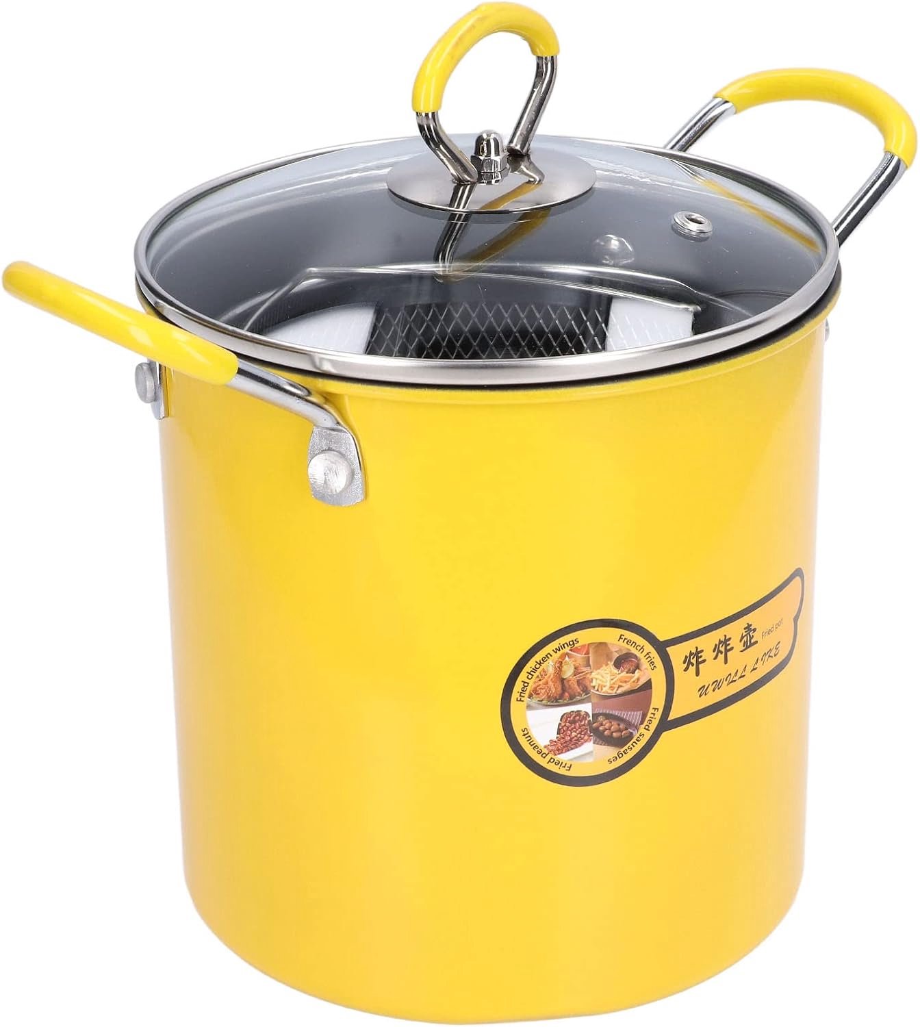 Friteuse met Mand, Friteuse Oliefilterrekdeksel 3L Mini Frituurpan Roestvrij Staal Japanse Frituurpan Frituurpan Thuis Keuken