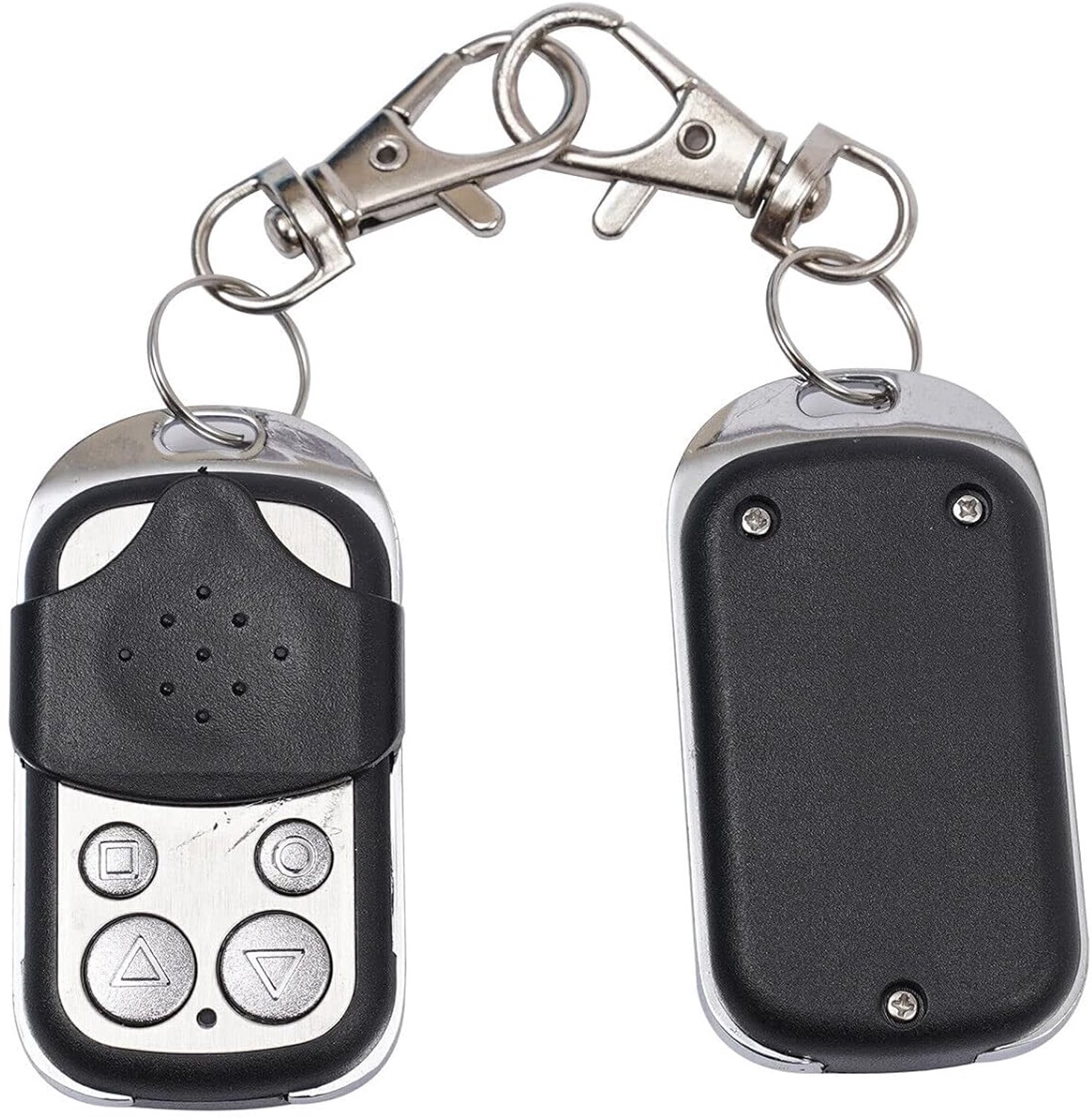 Afstandsbedieningen, schuifpoortaandrijving, poortopener, universele frequentie, 2 stuks, met sleutelhanger, voor automatisch programmeerbare poorten, 5,4 x 3 x 1,5 cm, batterijen niet inbegrepen