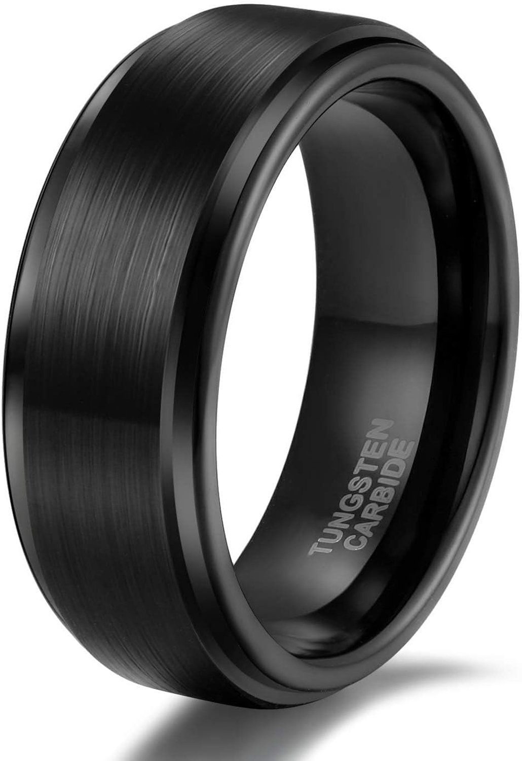 6mm 8mm Wolfraamcarbide Bruiloft Engagement Belofte Ring Band voor Mannen Vrouwen Zwart Geborsteld Matte Afgewerkt Comfort Fit