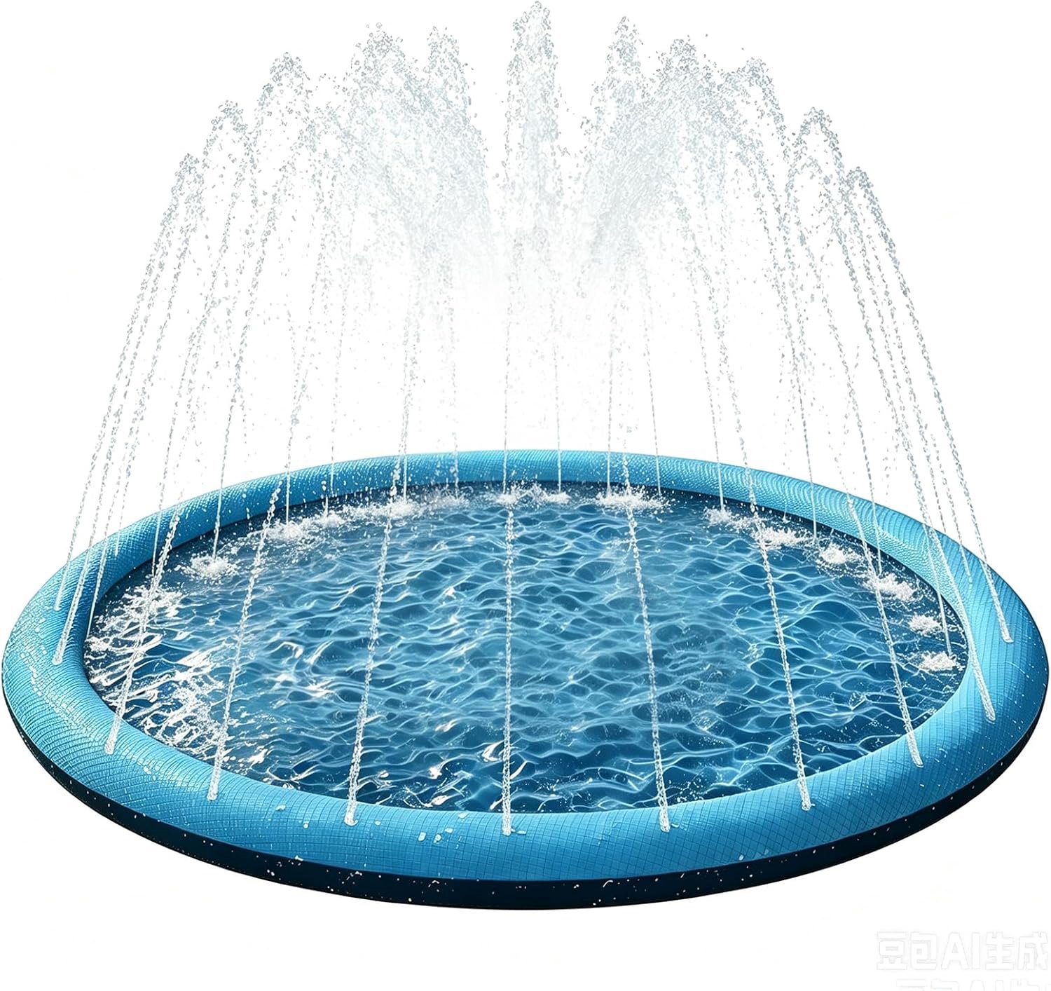 150 cm, tuin, waterspeelmat, splash sprinkler pad, zomer, 0,55 mm, verdikt, antislip, opvouwbaar, voor kinderen en honden, tuinfeest, BPA-vrij, eenvoudige installatie