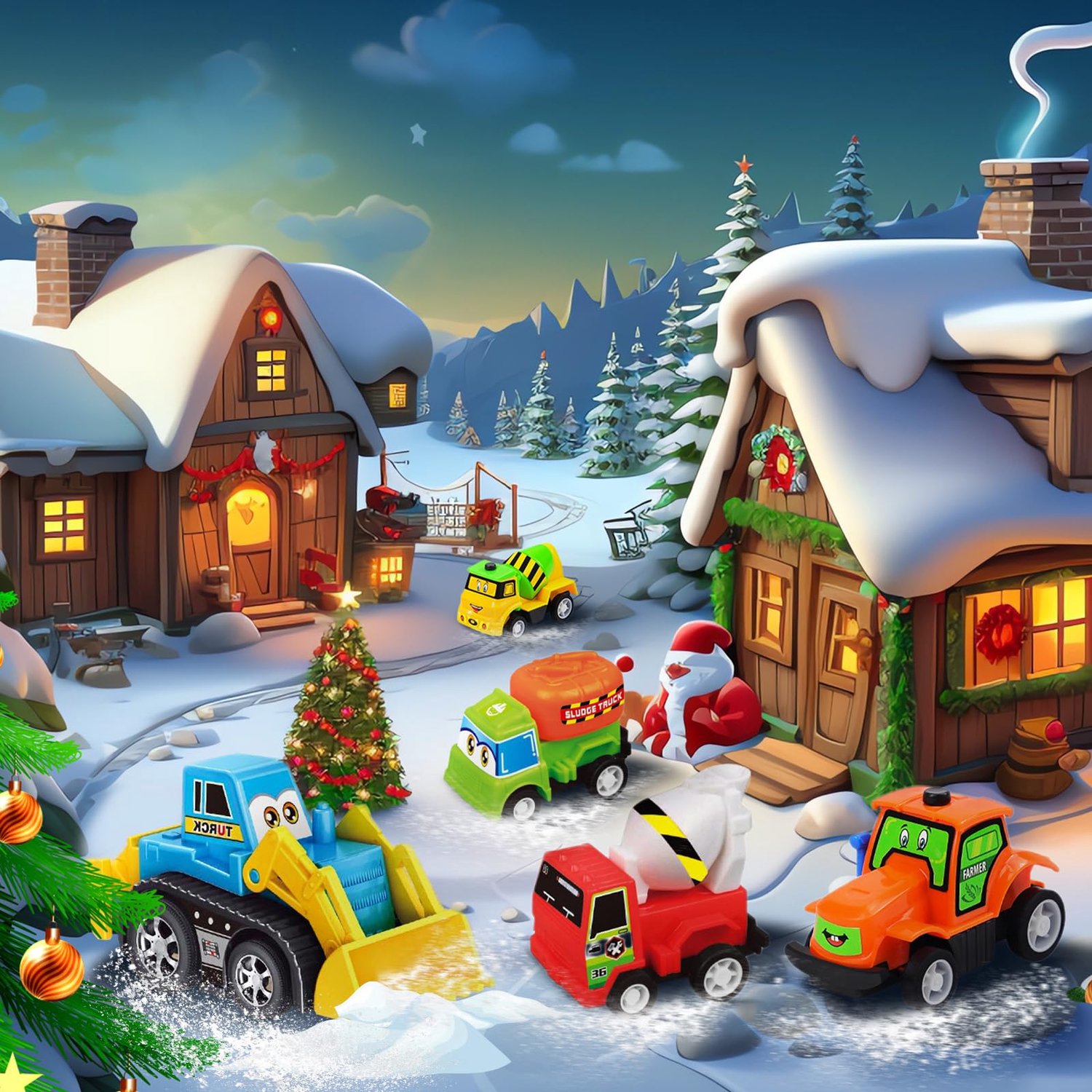 Speelgoedauto Adventskalender 2026 - 24 Dagen Kerst Countdown Speelgoed - Kalender Speelset Voor De Feestdagen - Verjaardagen - Voor Kinderen en Volwassenen – foto 8
