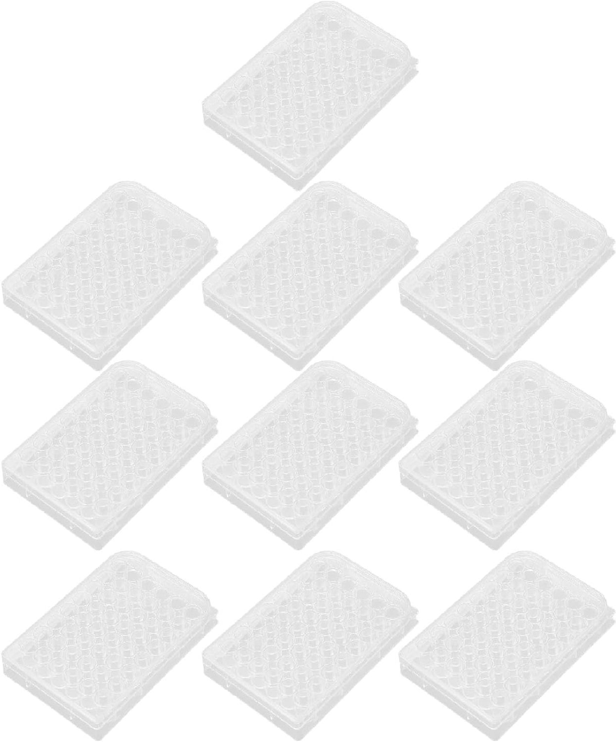 10 -stcs Kweek Goed Patplaten met Deksels Plastic Celcultuurplaat, Zeer Transparante Weefselcultuurplaat met Deksel voor Laboratoriumbiologieruimte (48 goed)