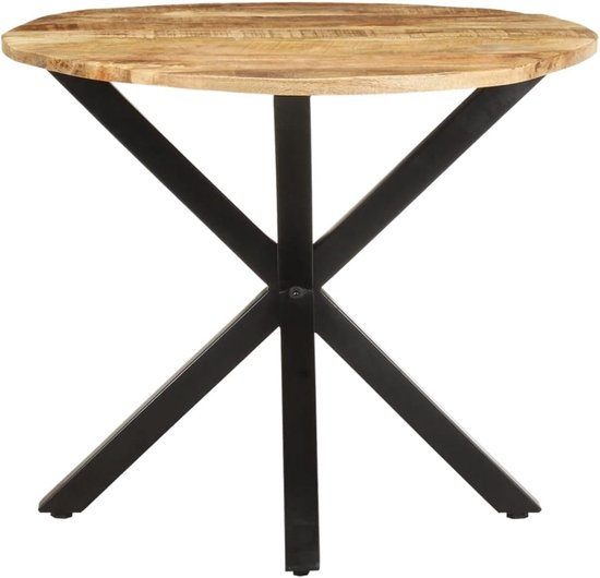 Bijzettafel 68x68x56 cm massief mangohout industriele salontafel met poedercoating ijzeren poten compact salonkastje voor woonkamer slaapkamer houten tafeltje unief houtnerf — afbeelding 4