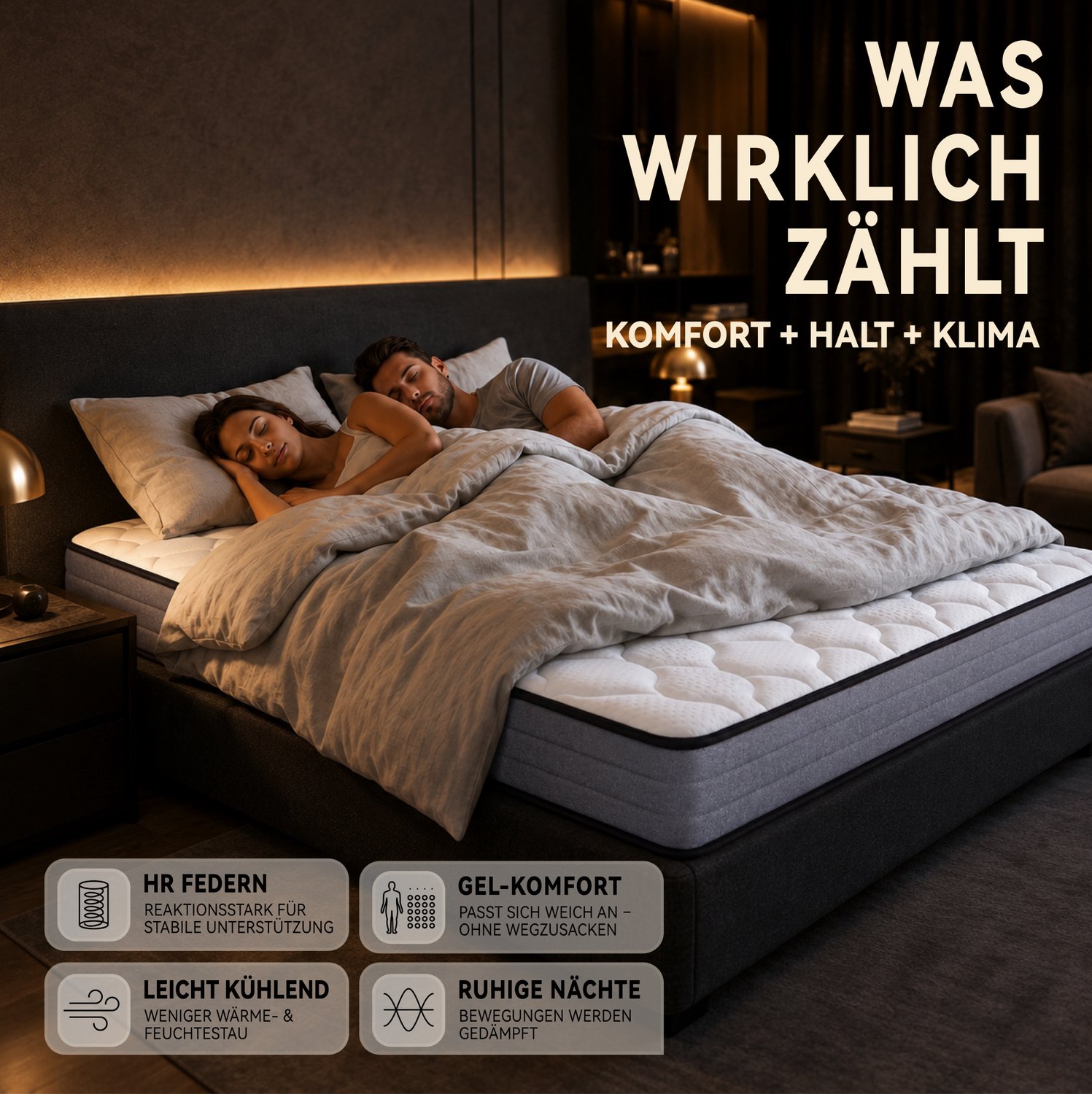 Pocketveringmatras 160x200 cm - H3 - 7 zones - 20 cm