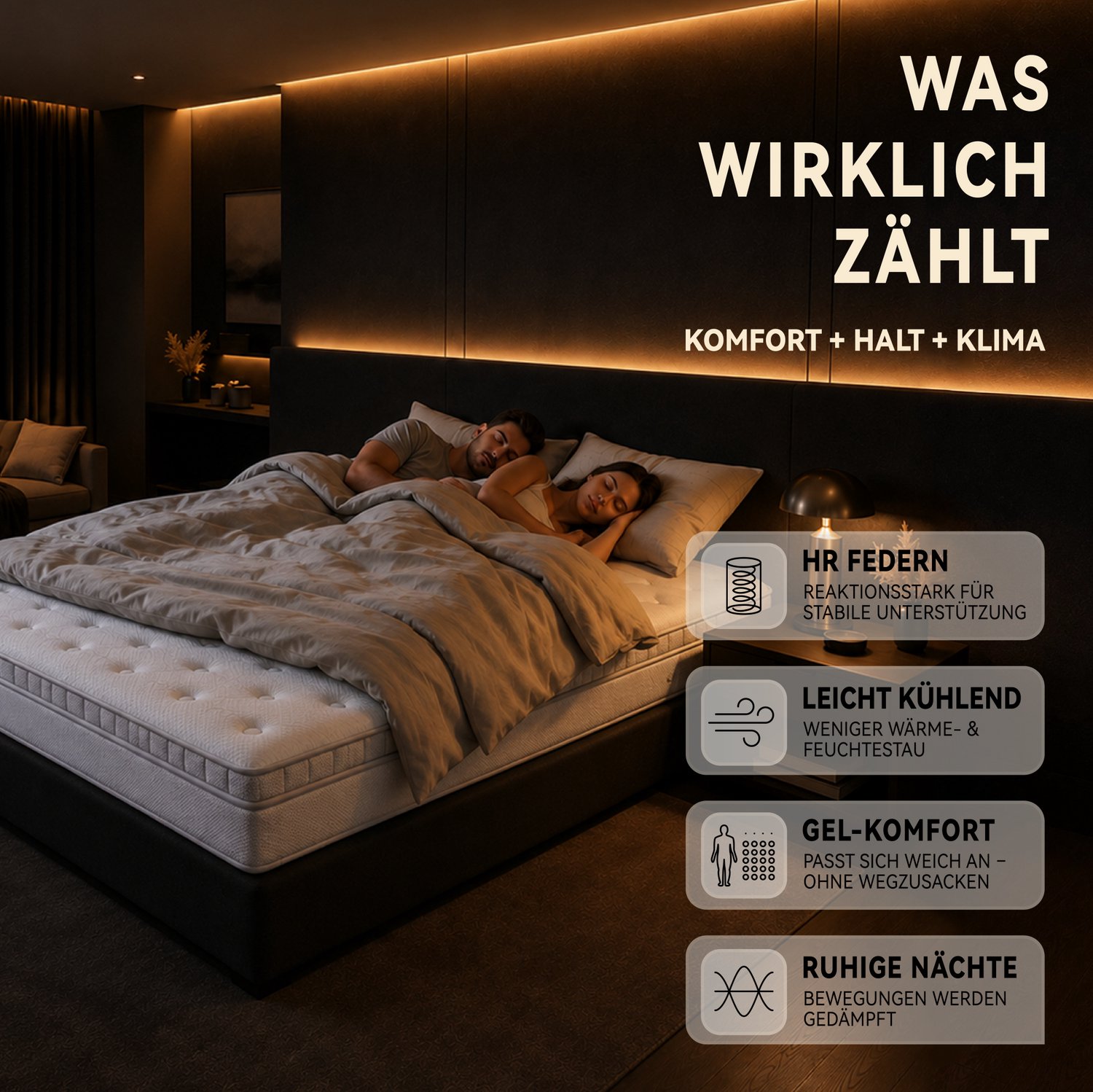 CHICFURN Pocketveringmatras 160x200 cm - H3 - 7 zones - 25 cm Antiek wit