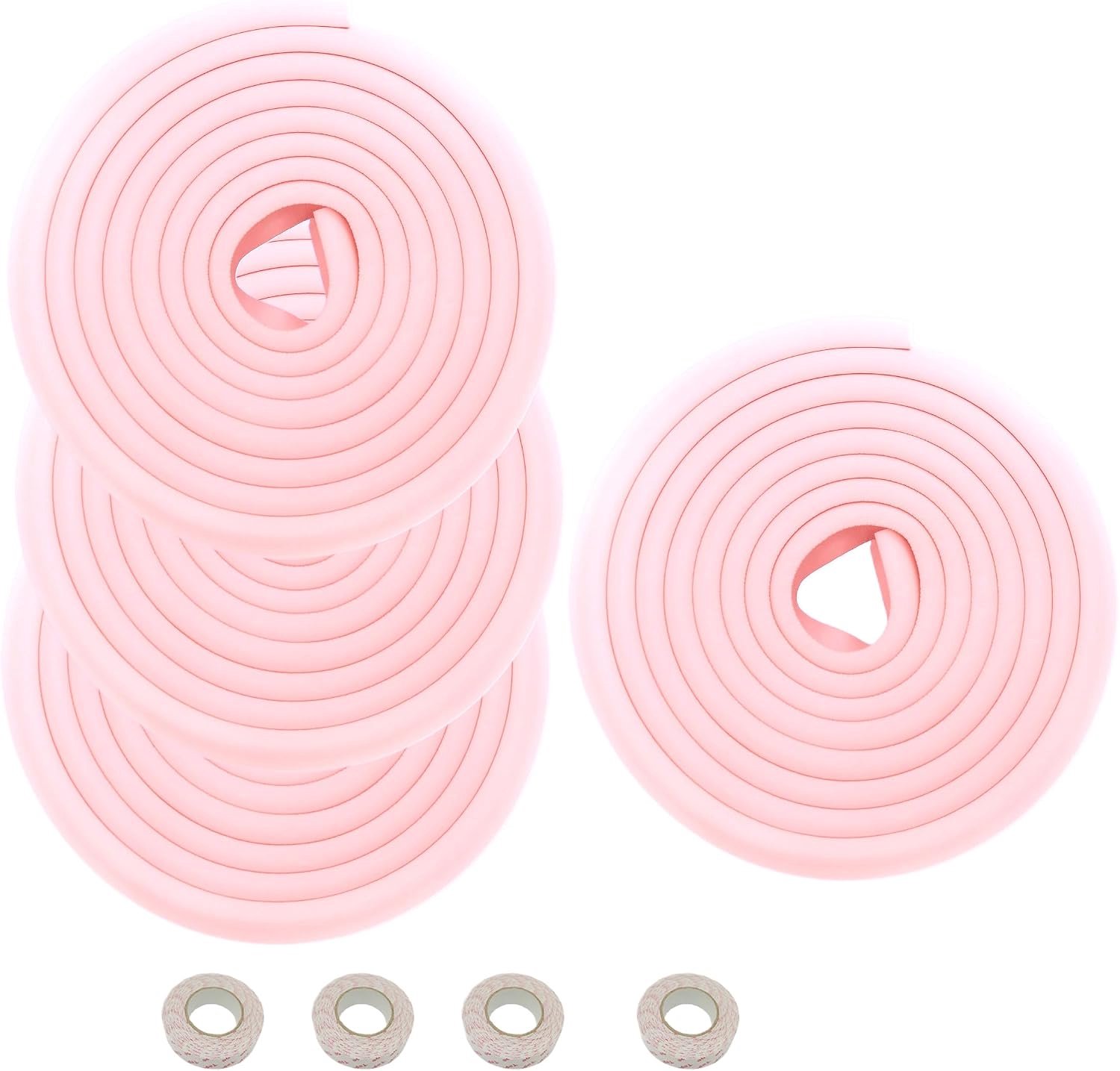 Randbescherming, L-vormig schuimkussen, extra verdikt, spons-tafelrandkussen, hoekkussen, randbescherming, anti-botsing voor baby's, kinderen, bumper, roze, 20 meter (4 x 5 m)