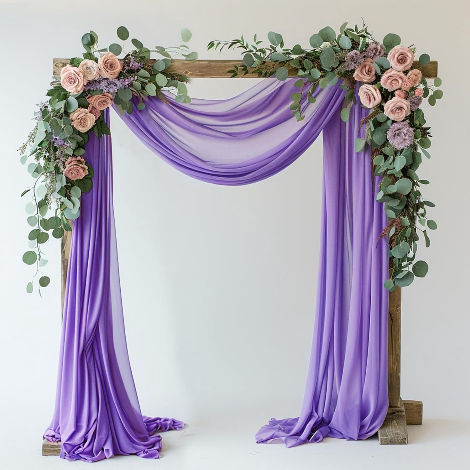 Lavendel Paars Bruiloft Boog Draperen Stof Achtergrond 28.7 "x 20FT Sheer Gordijnen Stof voor Bruiloft Prieel Ceremonie Party