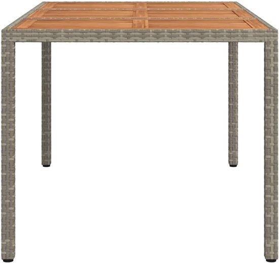 Tuintafel, 150 x 90 x 75 cm, van polyrotan met gepoedercoat stalen frame, modern design voor terras en tuin, onderhoudsvriendelijk en stabiel voor grote — afbeelding 3