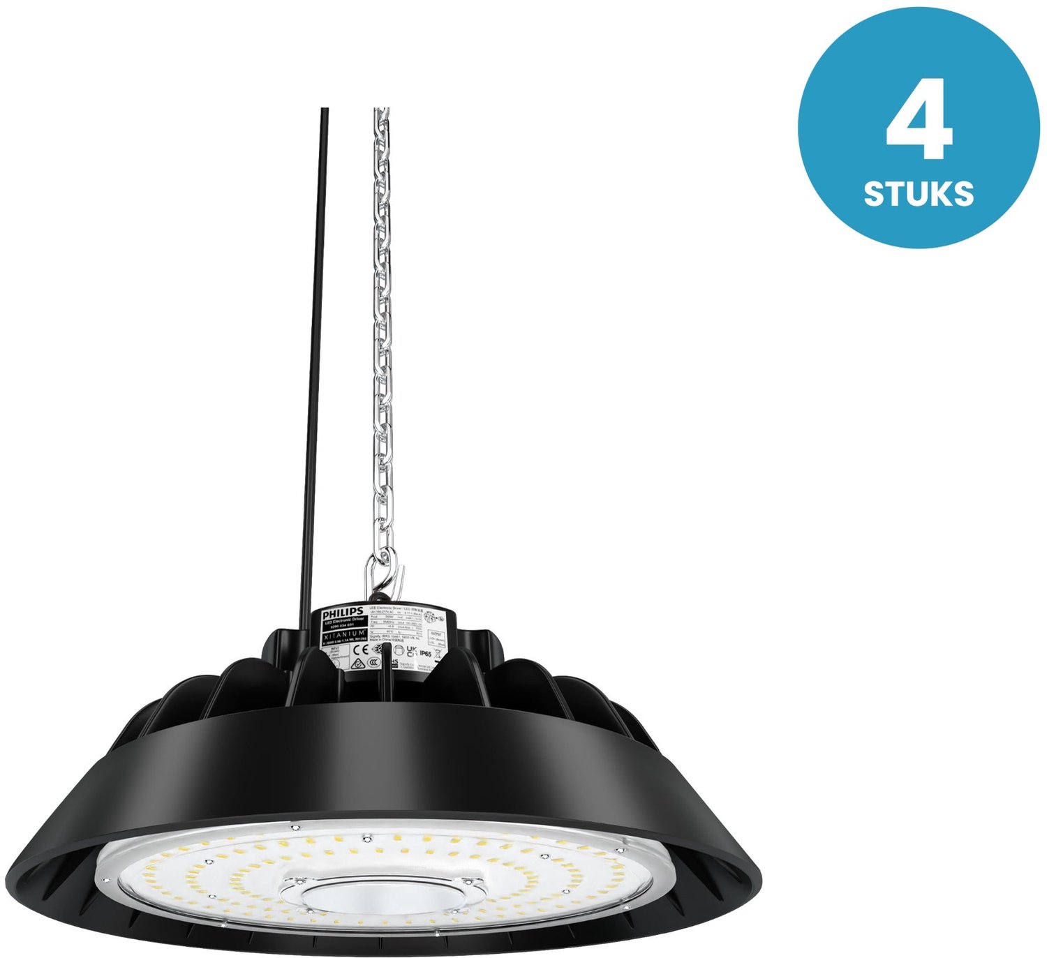 UFO LED Highbay 150W - 22500 Lumen - koelwit 5000K - Philips driver - dimbaar - doos 4 stuks