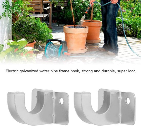 Robuust frame voor wandmontage, irrigatieslanghaak voor badkamer, keuken, verzinkt, 6 haken — afbeelding 3