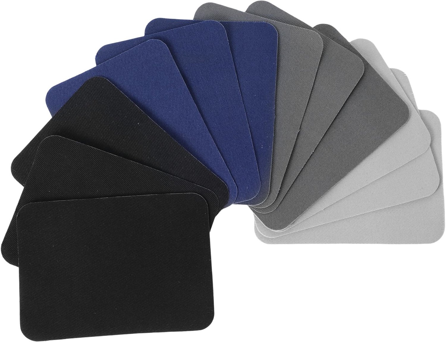 Merkloze Katoenen Reparatielapjes voor Kleding - 12 stuks, 4 kleuren