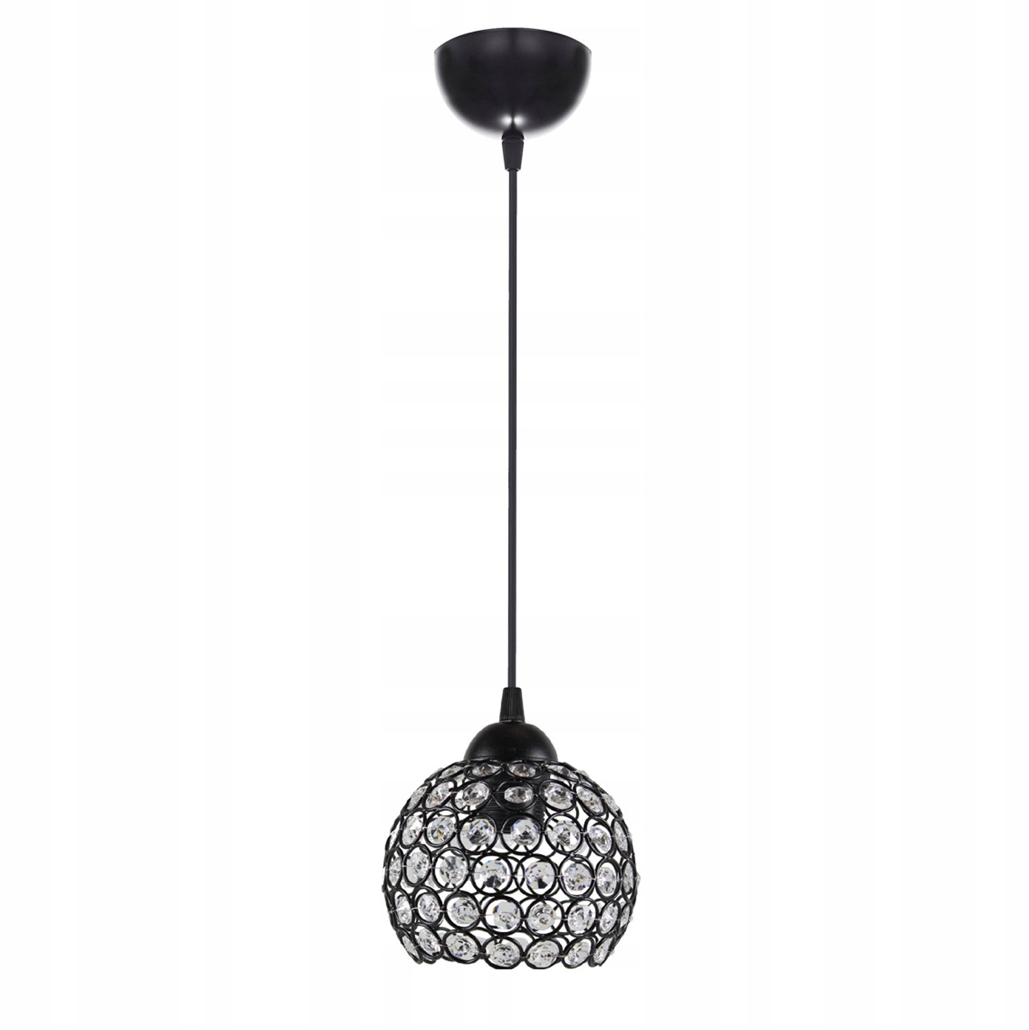 Moderne Zwarte Hanglamp KONGO 1 met Kristal - E27