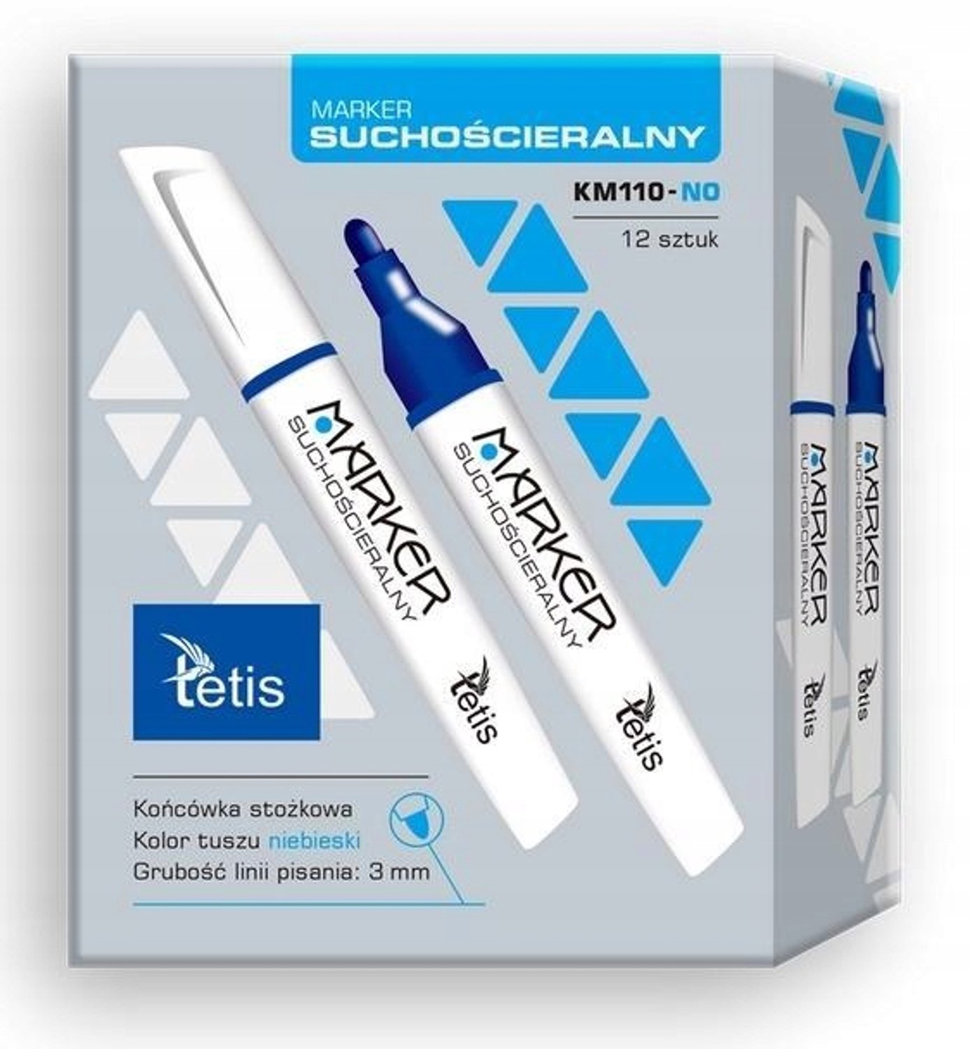TETIS Whiteboard Marker Blauw KM110-NO - 12 Stuks