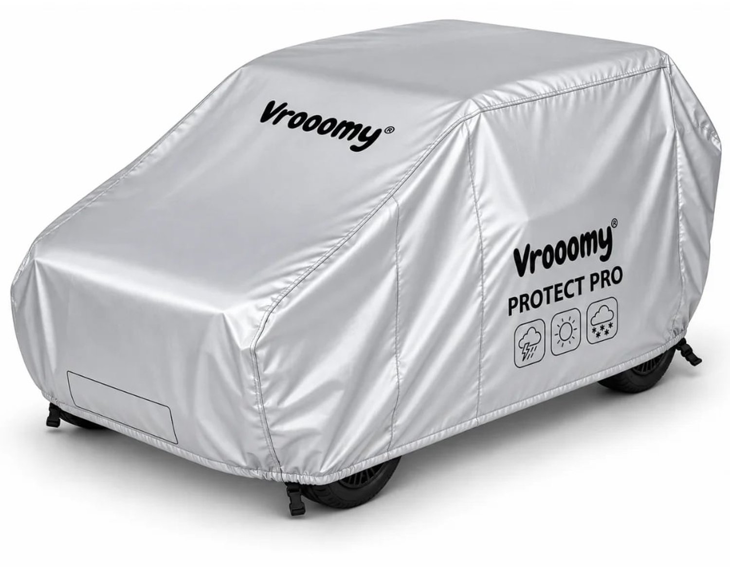 Vrooomy® Protect Pro Beschermhoes voor Kinderauto, -motor en -quad - 160 x 95 x 85 cm, Waterafstotend, UV- & Krasbestendig - Grijs