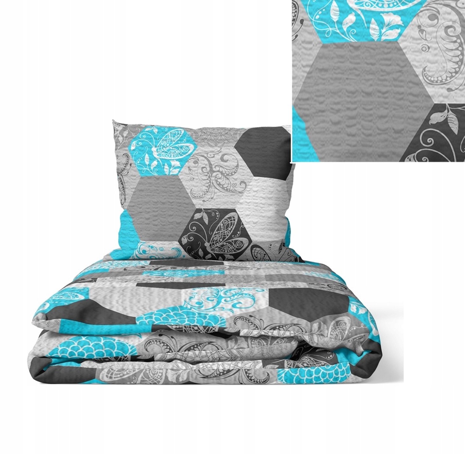 Kora Beddengoed Set 160x200cm Katoen Honingraat Turquoise