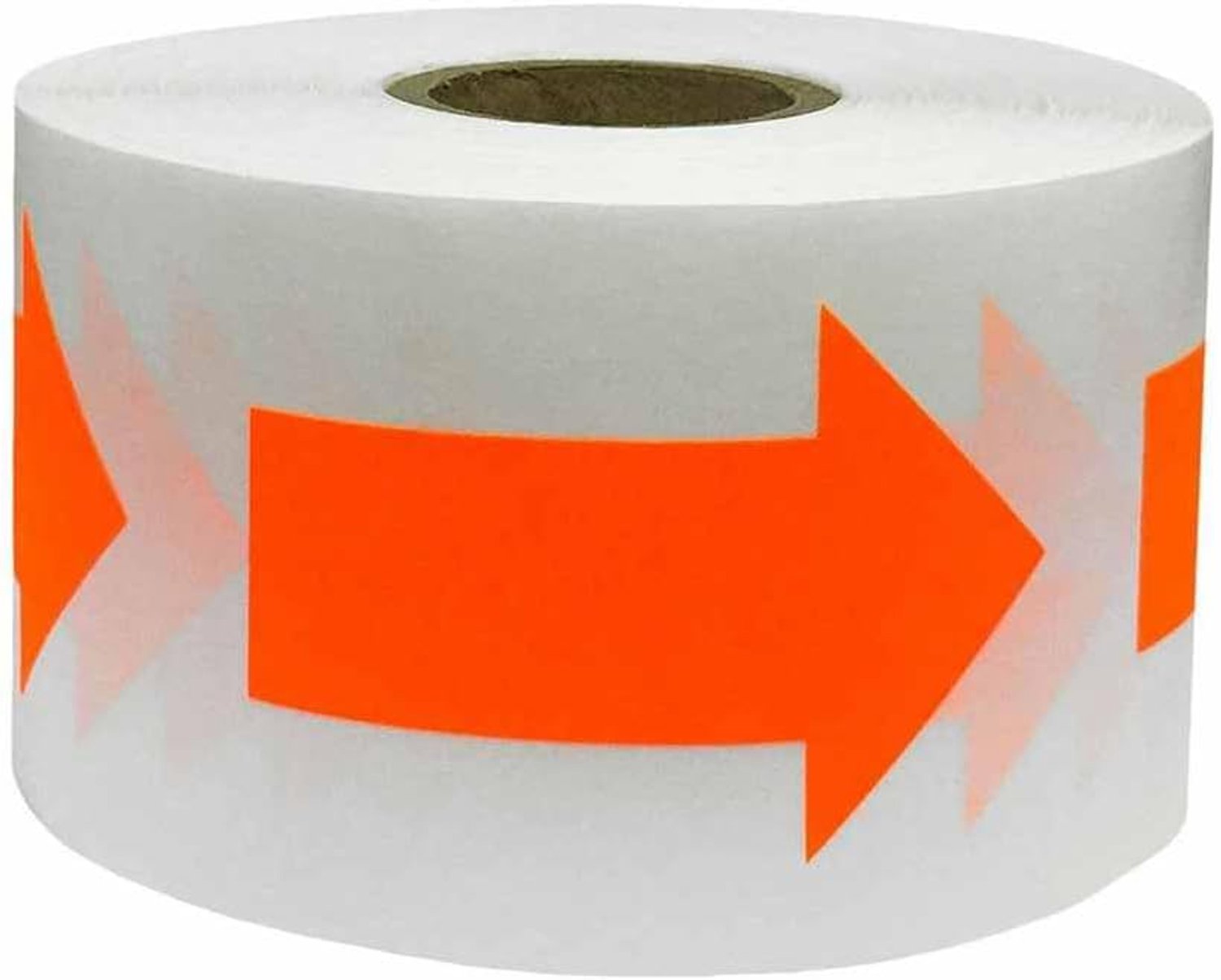 7 x 3 cm, fluorescerende pijl, vloerstickers, zelfklevende vloerstickers, vloerstickers, afstandsborden voor geschenken, enveloppen, vloerkanalen, 150 stickers/rol, oranje