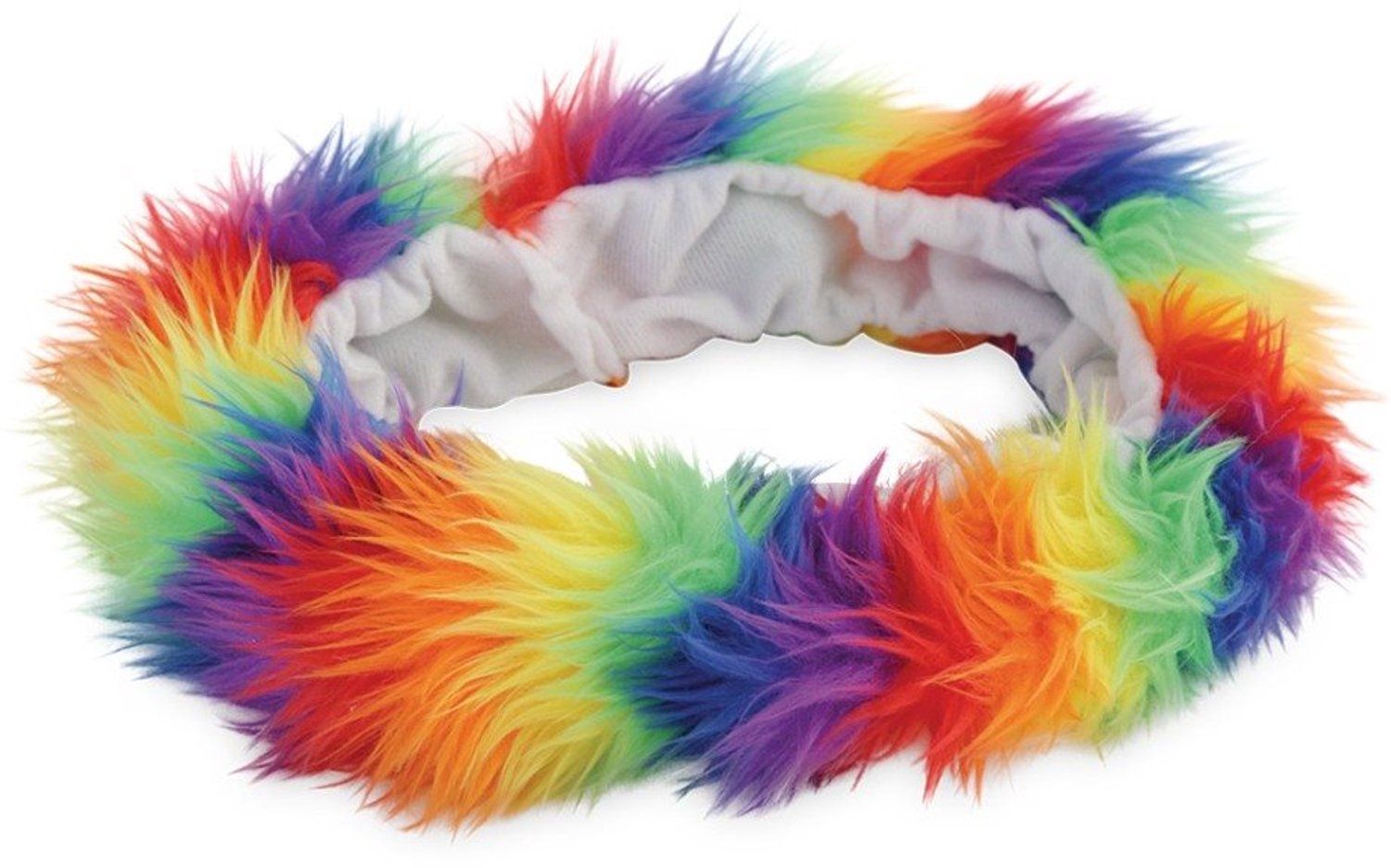 Haarband pluche regenboog - pride - carnaval