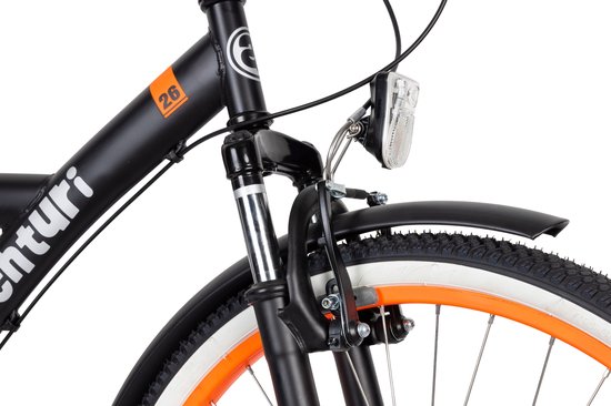 Aventuri Roady 3.0 Jongensfiets 26 Inch - Kinderfiets voor 10 tot 14 Jaar - 3 Versnellingen - Zwart/oranje — afbeelding 4