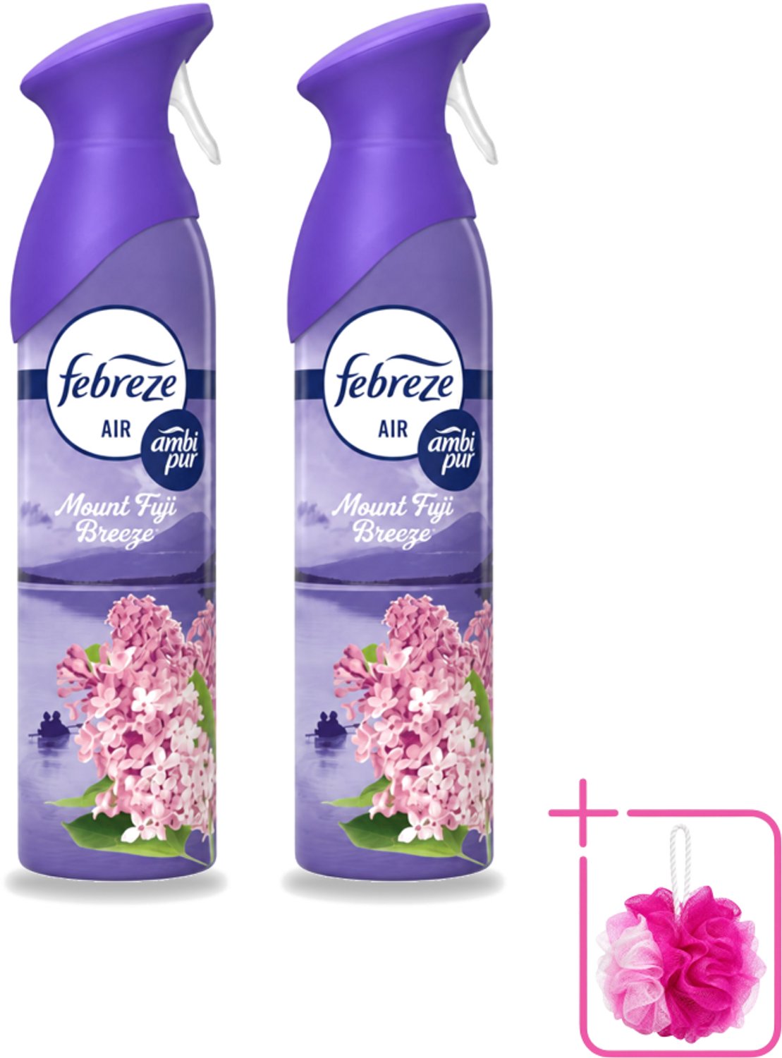 2 x Febreze – Luchtspray – Mount Fuji Breeze – 185 ml - Bulkverpakking - Luchtverfrisser spray - Douchemop - Geurverwijdering