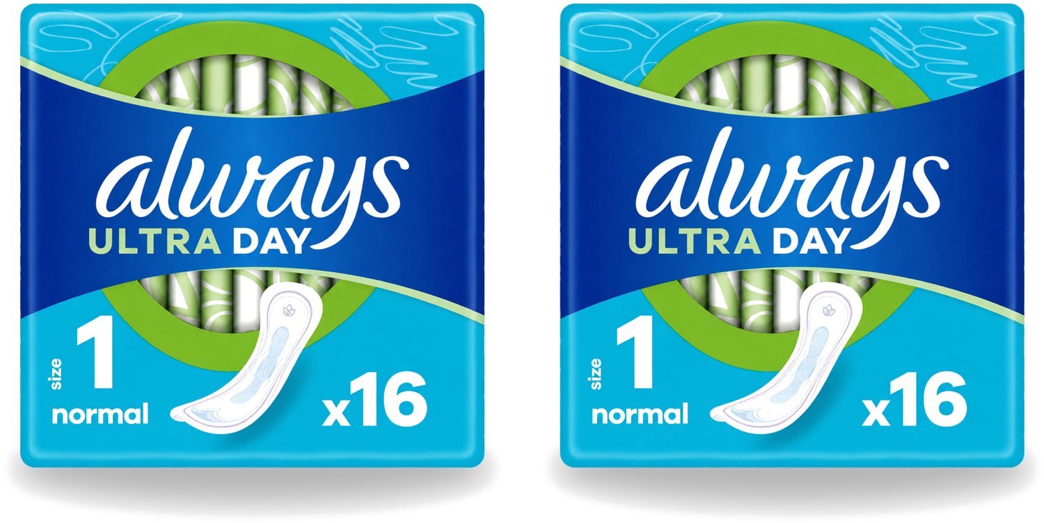 2 x Always – Maandverband – Ultra Normal – 16 Maandverbanden - Voordeelverpakking - 2 stuks