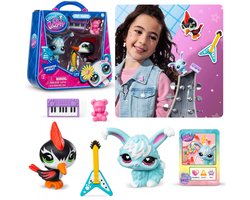 Littlest Pet Shop Figurenset, dieren #411 #412 PUNK en PASTEL + accessoires, verzamelbaar 4+