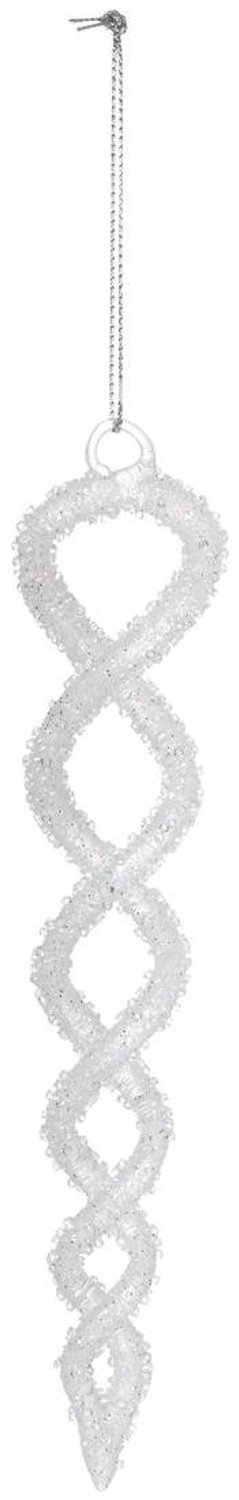 Feeric lights & Christmas Gedraaide dennenboomhanger van glanzend glas, 19 cm Blanc