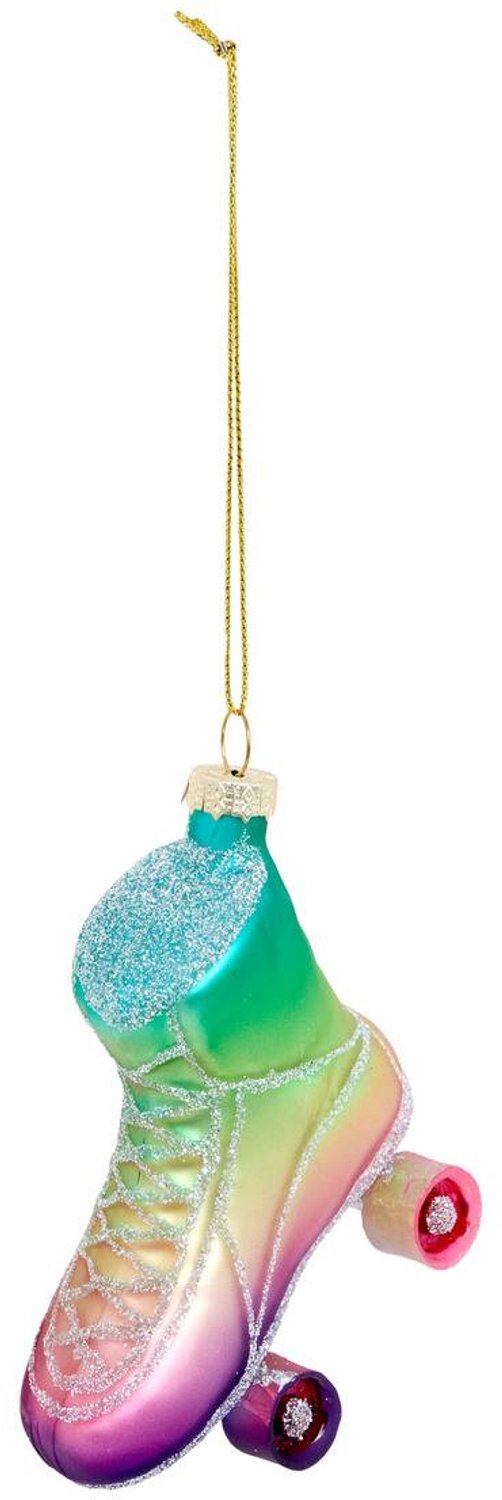 Atmosphera Créateur d'intérieur® Veelkleurige glazen dennenboomhanger met wieltjes, 8 cm Multicolore