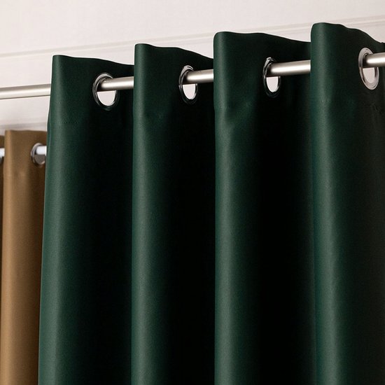 DONA Gordijn Flesgroen 140x220 cm Verduisterend met Ringen