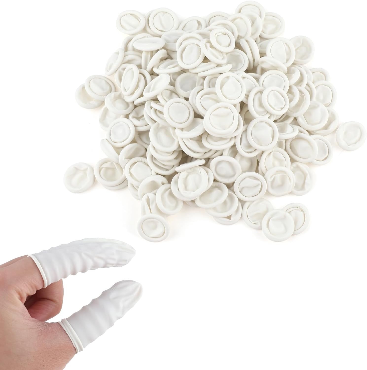 Set van 200 Latex Vingerbeschermers, Waterdicht en Antislip, Ideaal voor Medisch Gebruik en Keuken, Houdt Verbanden Droog en Schoon