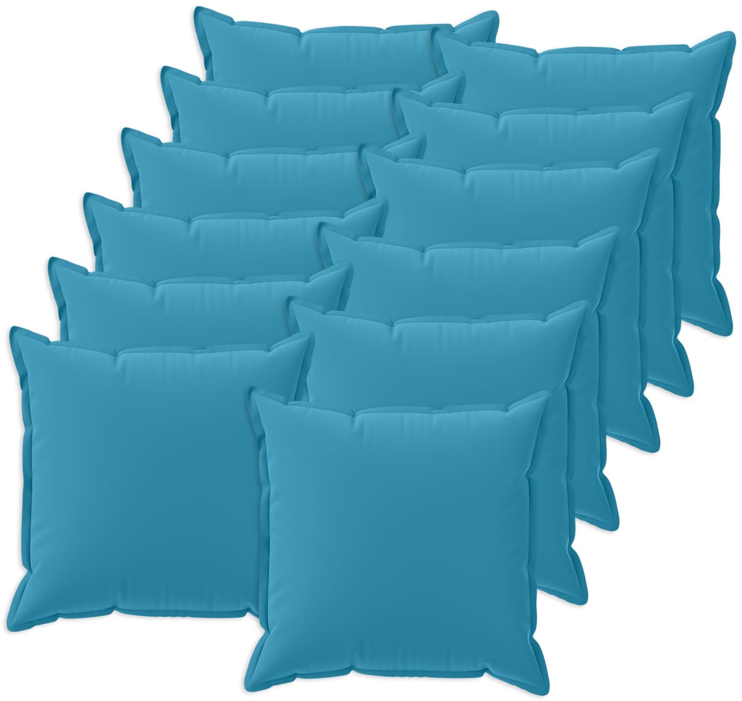 vidaXL Dekenkussen - 12 - st - HOUTEN - Lichtblauw - 50 - x - 50 - cm - Polyester