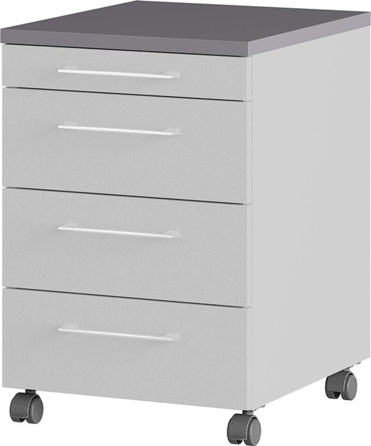 Rolcontainer met vier laden - Mobiele opberger - Werkplek organiseren - Vergrendelbare wielen - 42 x 61 x 49 cm