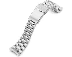 22mm Horlogeband RVS voor Orient Mako II, Geborsteld, Zilver